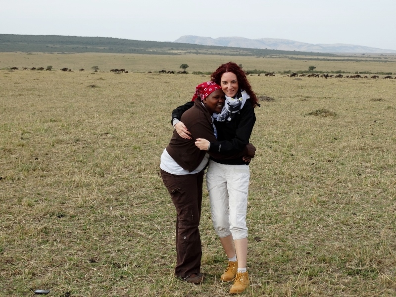 Colleta con Cris en Masai Mara