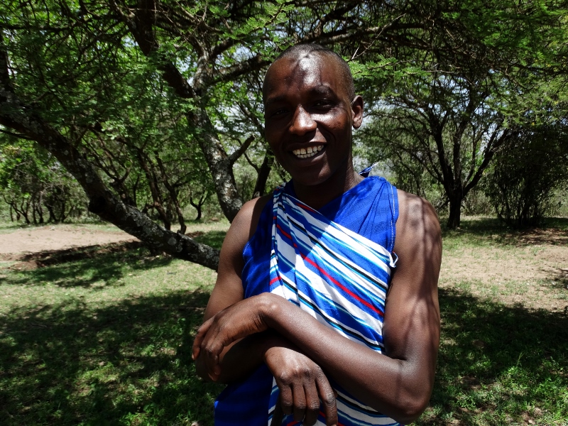 Samuel guía masai en Monduli. Por Udare