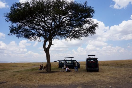 Comiendo en Masai Mara. Por Isabel