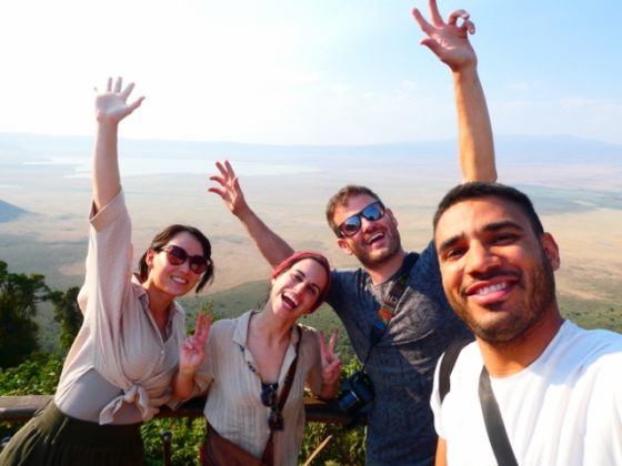 Alba, Nuria, Guifré y Abel en Ngorongoro. Por Alba
