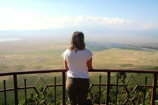 En el mirador de Ngorongoro. Por Maria
