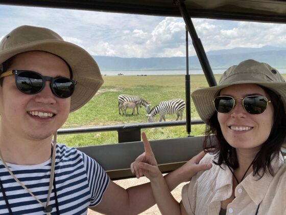Javi e Itxaso en Ngorongoro. Por Javi